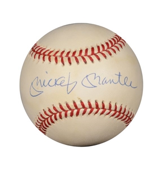Mickey Mantle Single Signed Baseball (UDA)